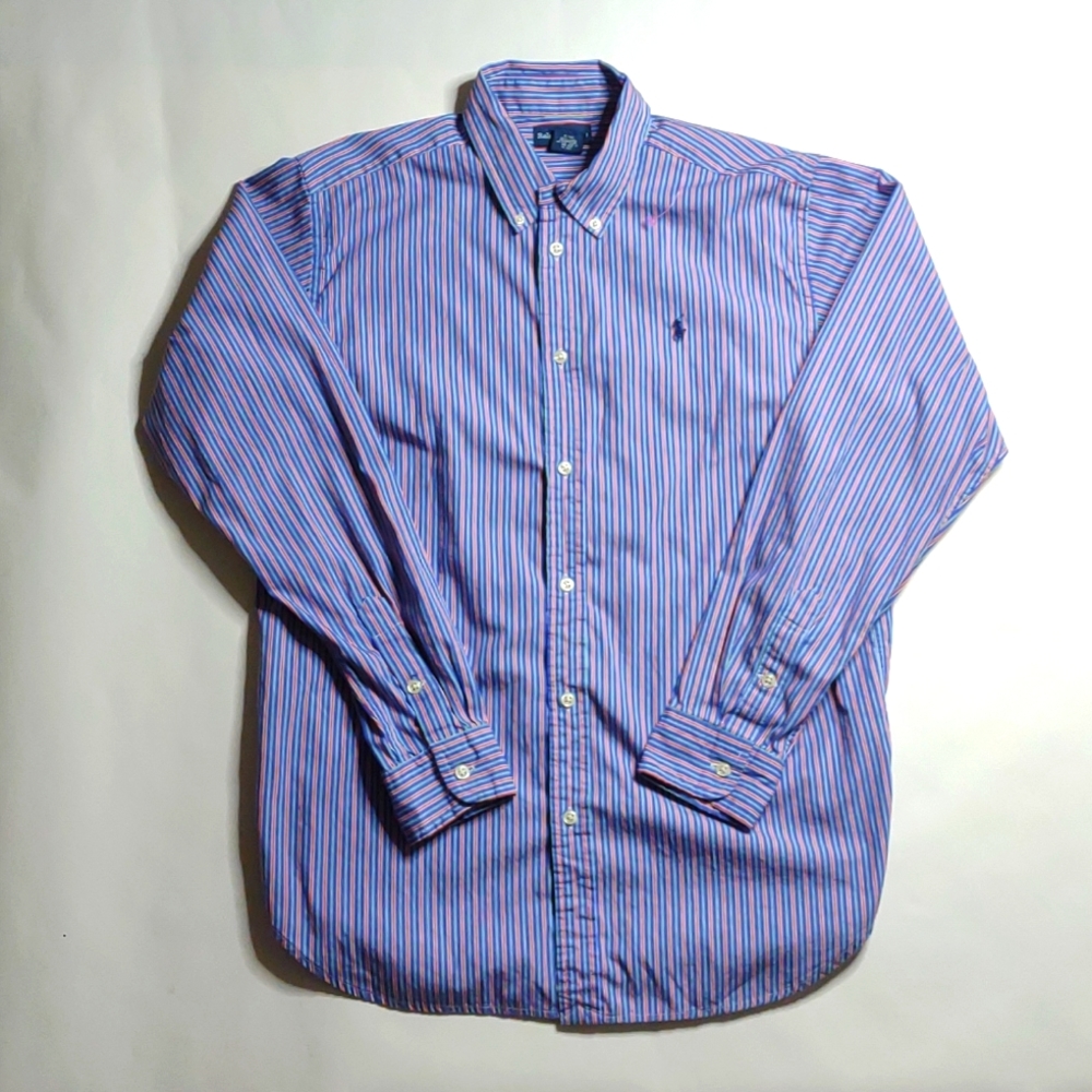 Ralph Lauren young men's xl. Purple 💜 and pink button down dress shirt.